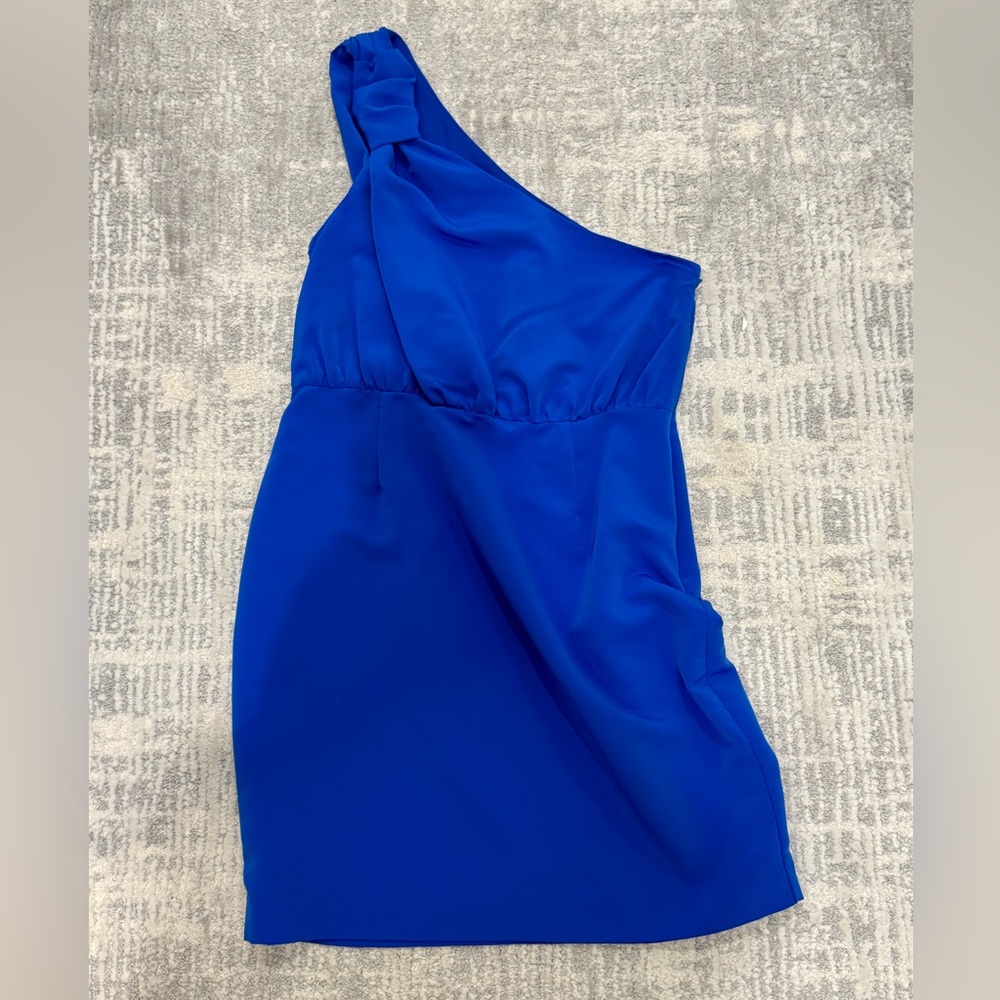 Aqua One Shoulder Dress - Size Small